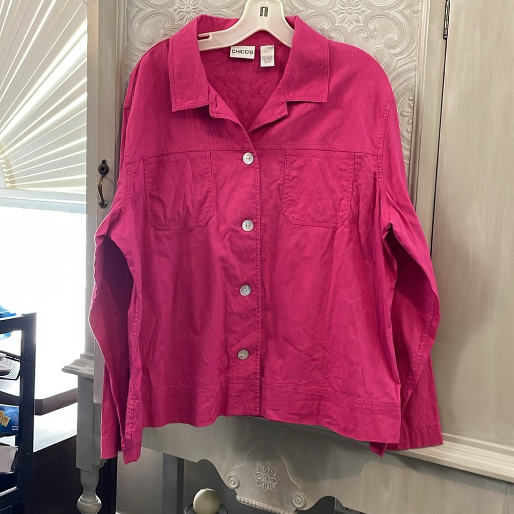 Chico’s Hot Pink Button-Up Blouse